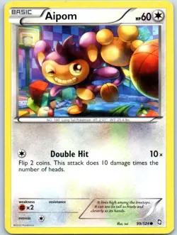 Aipom 2012 99/124 Common Pokemon Trading Card Regular - Image 1