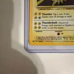 Pokemon Zapdos Base Set Holo Rare 90 HP Card 16/102 Wizards of the Coast - Image 2