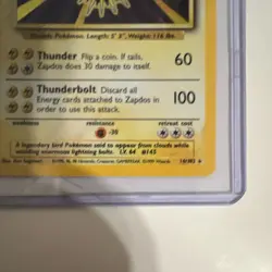 Pokemon Zapdos Base Set Holo Rare 90 HP Card 16/102 Wizards of the Coast - Image 3