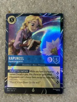 Disney Lorcana Rapunzel Appreciative Artist Foil Character Card English Card - Image 1