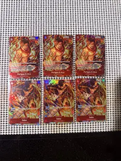 LOT OF 6 CARDS - Sabo & Portgas D. Ace Promos OP05-007 & ST15-005 One Piece Eng - Image 1
