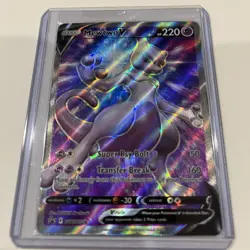 Pokemon TCG Mewtwo v SWSH229 Black Star Promo Full Art Holo Card Mint Condition - Image 1