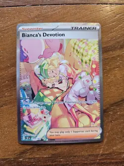 Bianca’s Devotion 209/162 TEF Pokemon Card Full Art Trainer Waifu Double Gold ⭐ - Image 2