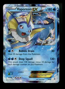 Vaporeon EX 24/83 Generations 2016 Holo Rare Pokemon Card TCG - Image 1