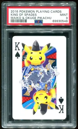 PSA 9 Maiko & Okuge Pikachu King Of Spades Playing Cards 2016 Pokemon - Image 1