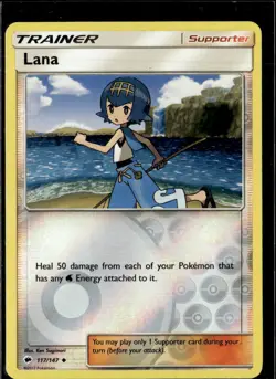 Pokemon Lana 117/147 Burning Shadows Reverse Holo Uncommon 2 Card Lot - Image 1