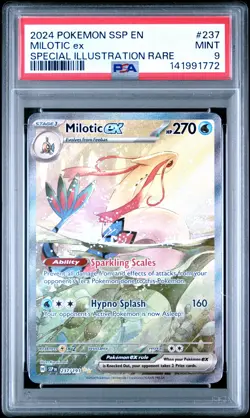 2024 POKEMON SSP EN-SURGING SPARKS SPECIAL ILLUSTRATION RARE MILOTIC EX PSA 9 - Image 1