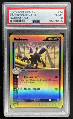 2003 Pokemon EX Sandstorm Umbreon Reverse Holo #24/100 PSA 6 - Image 1