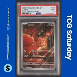 2025 POKEMON MEGA EVOLUTION #138/132 VULPIX ILLUSTRATION RARE PSA 9 - Image 1