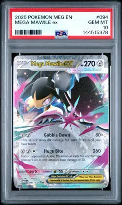 2025 POKEMON MEG EN-MEGA EVOLUTION #094 MEGA MAWILE EX PSA 10 - Image 1