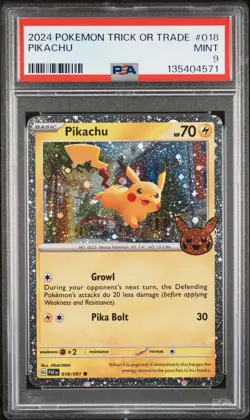 2024 POKEMON TRICK OR TRADE #018 PIKACHU PSA 9 - Image 1