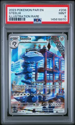 2023 POKEMON PAR EN-PARADOX RIFT ILLUSTRATION RARE #208 STEELIX PSA 9 - Image 1
