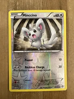 Pokemon TCG Minccino Dragons Exalted 109/124 Reverse Holo Common MP - Image 1