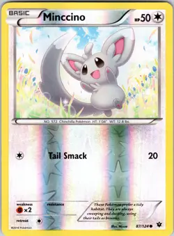 Minccino (87) 87/124 XY - Fates Collide Pokemon NM/LP Reverse Holo - Image 1