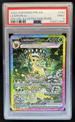 2025 Pokemon Evolutions Leafeon ex Special Illustration Rare #144/131 PSA 9 - Image 1