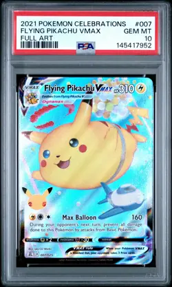 2021 POKEMON CELEBRATIONS #007 FULL ART/FLYING PIKACHU VMAX PSA 10 - Image 1