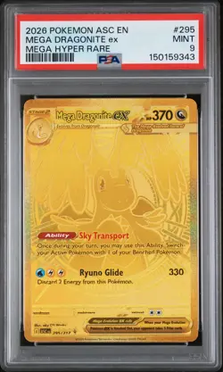 2026 POKEMON ASC EN-ASCENDED HEROES MEGA HYPER RARE #295 MEGA DRAGONITE EX PSA 9 - Image 1