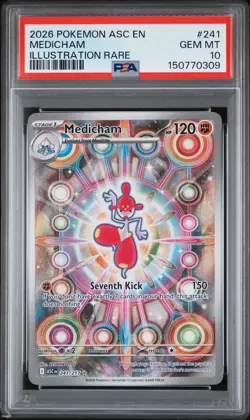 2026 POKEMON ASC EN-ASCENDED HEROES ILLUSTRATION RARE #241 MEDICHAM PSA 10 - Image 1