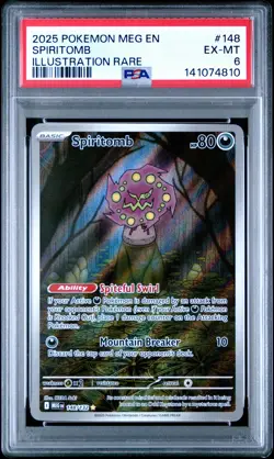 2025 POKEMON MEG EN-MEGA EVOLUTION ILLUSTRATION RARE #148 SPIRITOMB PSA 6 - Image 1