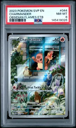 2023 POKEMON SVP EN-SV BLACK STAR PROMO #044 CHARMANDER PSA 8 - Image 1