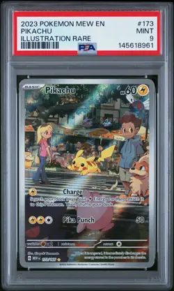 2023 POKEMON MEW EN-151 ILLUSTRATION RARE #173 PIKACHU PSA 9 - Image 1