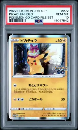 2022 POKEMON JAPANESE S PROMO POKEMON GO CARD FILE SET #272 PIKACHU-HOLO PSA 10 - Image 1