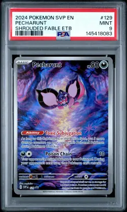 2024 POKEMON SVP EN-SV BLACK STAR PROMO #129 PECHARUNT PSA 9 - Image 1
