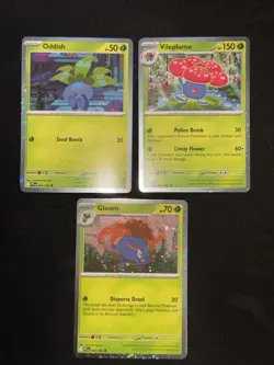 Pokemon TCG Oddish 001 Gloom 002 & Vileplume 003 Cosmo Holo Promo Set Of 3 NM - Image 1
