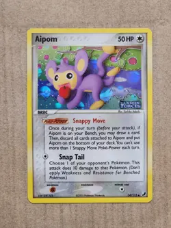 Pokemon EX Unseen Forces Aipom Stamped Reverse Holo 34/115 - Image 1