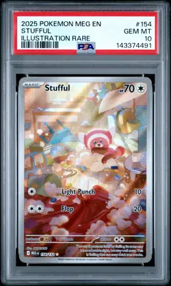 2025 POKEMON MEG EN-MEGA EVOLUTION ILLUSTRATION RARE #154 STUFFUL PSA 10 - Image 1