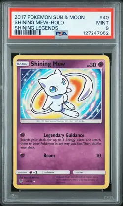 2017 POKEMON SUN & MOON SHINING LEGENDS #40 SHINING MEW-HOLO PSA 9 - Image 1