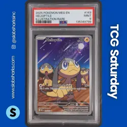 2025 POKEMON MEGA EVOLUTION #143/132 HELIOPTILE ILLUSTRATION RARE PSA 9 - Image 1