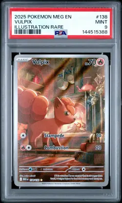 2025 POKEMON MEG EN-MEGA EVOLUTION ILLUSTRATION RARE #138 VULPIX PSA 9 - Image 1