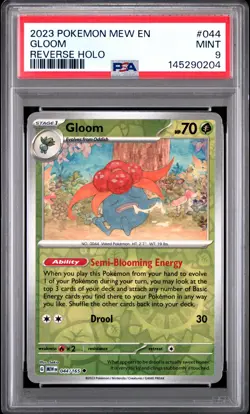 2023 POKEMON MEW EN-151 REVERSE HOLO #044 GLOOM PSA 9 - Image 1