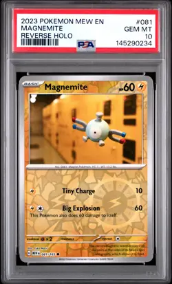 2023 POKEMON MEW EN-151 REVERSE HOLO #081 MAGNEMITE PSA 10 - Image 1