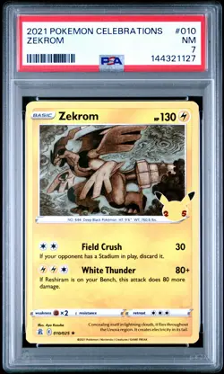 2021 POKEMON CELEBRATIONS #010 ZEKROM PSA 7 - Image 1