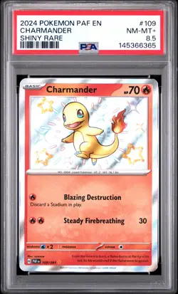 2024 POKEMON PAF EN-PALDEAN FATES SHINY RARE #109 CHARMANDER PSA 8.5 - Image 1