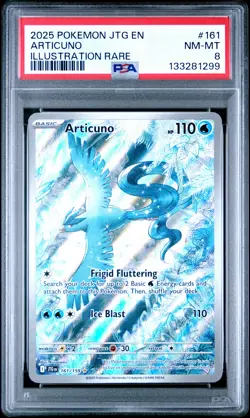 2025 POKEMON JTG EN-JOURNEY TOGETHER ILLUSTRATION RARE #161 ARTICUNO PSA 8 - Image 1