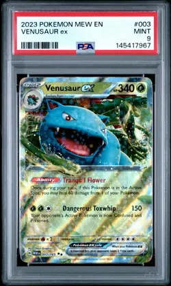 2023 POKEMON MEW EN-151 #003 VENUSAUR EX PSA 9 - Image 1