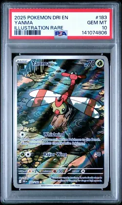 2025 POKEMON DRI EN-DESTINED RIVALS ILLUSTRATION RARE #183 YANMA PSA 10 - Image 1