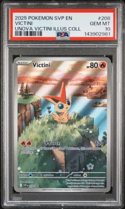 2025 POKEMON SVP PROMO UNOVA VICTINI ILLUSTRATION COLLECTION #208 VICTINI PSA 10 - Image 1