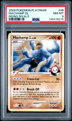2009 POKEMON PLATINUM RISING RIVALS #46 MACHAMP GL PSA 8 - Image 1