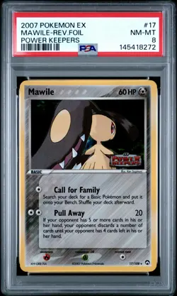2007 POKEMON EX POWER KEEPERS #17 MAWILE-REVERSE FOIL PSA 8 - Image 1