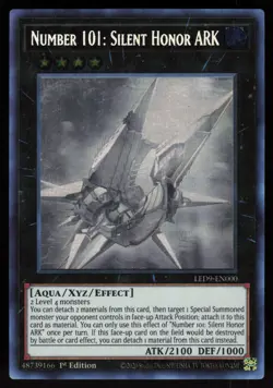 Number 101: Silent Honor ARK LED9-EN000 Ghost Rare 1st Edition Yu-Gi-Oh - Image 1