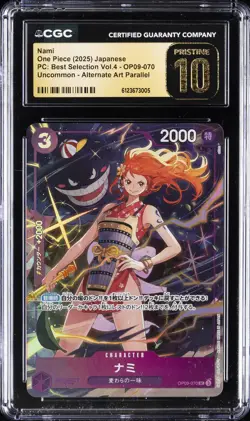 2025 ONE PIECE JPN PC: BEST SELECTION VOL.4 ALTERNATE ART NAMI CGC 10 PRISTINE - Image 1