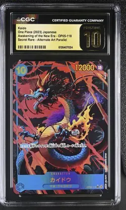 ✨✨ CGC 10 Pristine One Piece Kaido Awakening New Era OP05-118 SEC Alt Art Jpn - Image 1