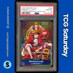2024 ONE PIECE CONVENTION EXCLUSIVE-FOIL PROMO #P-043 MONKEY. D. LUFFY PSA 10 - Image 1