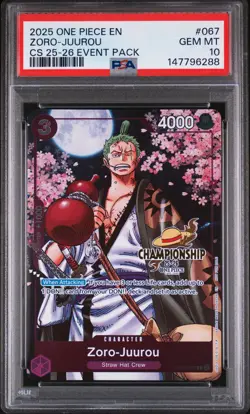 2025 ONE PIECE CHAMP 2025-26 EVENT PACK #067 ZORO-JUUROU PSA 10 - Image 1