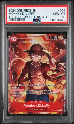 2024 ONE PIECE PROMOS TREASURE BOOSTERS SET #006 MONKEY D. LUFFY PSA 10 - Image 1