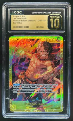 2025 One Piece The Best Vol. 2 Portgas D. Ace Secret Rare #OP07-119 CGC 10 - Image 1